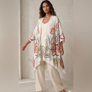 Chico's Satin-Look Cream Top with Subtle Logo Detail